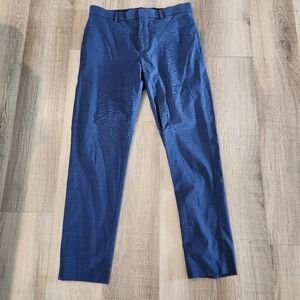 Banana Republic Men’s 32x30 Blue Plaid Tapered Fit Dress Pants Cotton Business